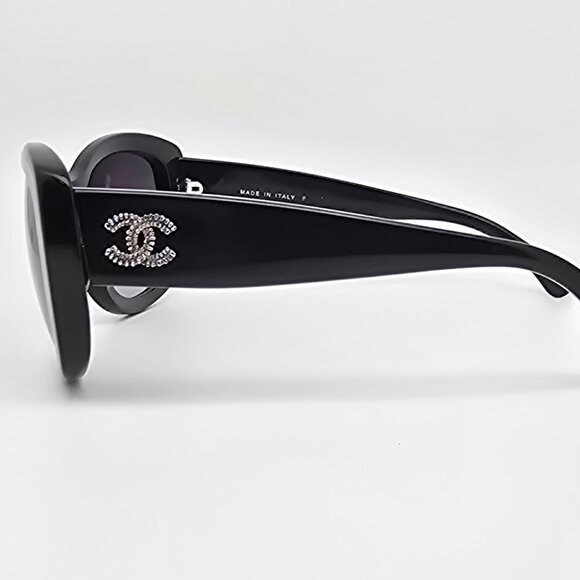 Chanel 5239 c. 501/3C Shiny Black Frame Grey Gradient Lens Sunglasses w/ Case main image 6